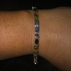 Multicolored stone tennis bracelet.